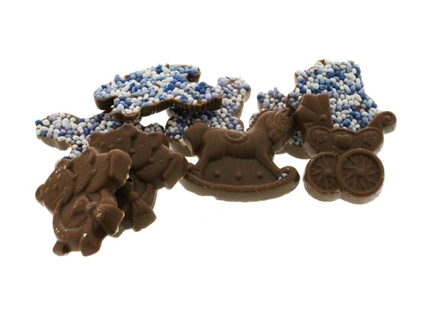 Geboorte chocolade blauw 100 gram