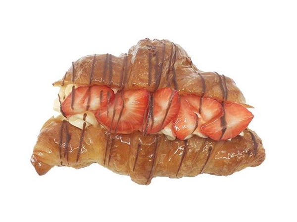 Aardbeien roomcroissant